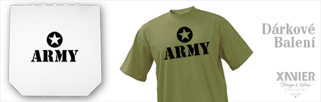 ARMYvojensk triko s potiskem khaki, trika, MASH, triko, drkov balen, Vnoce, narozeniny, vojk, drek,