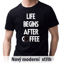 Tričko s potiskem Coffe káva
